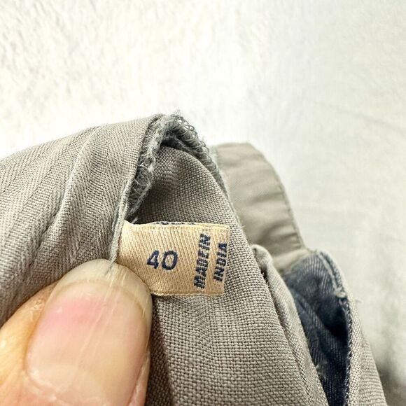 Faherty Men's Linen Cotton Shorts Size 40 Flat Front 9.5" Inseam Gray/Beige - Picture 5 of 6